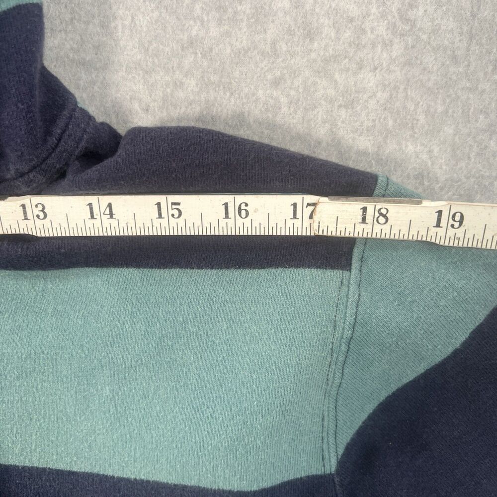 LL Bean Hoodie Sweatshirt Mens M Blue & Green Striped traditional fit - Picture 12 of 16